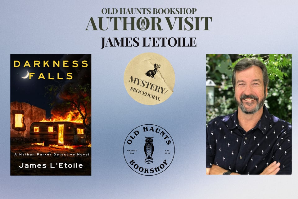 Picture of book cover and author headshot