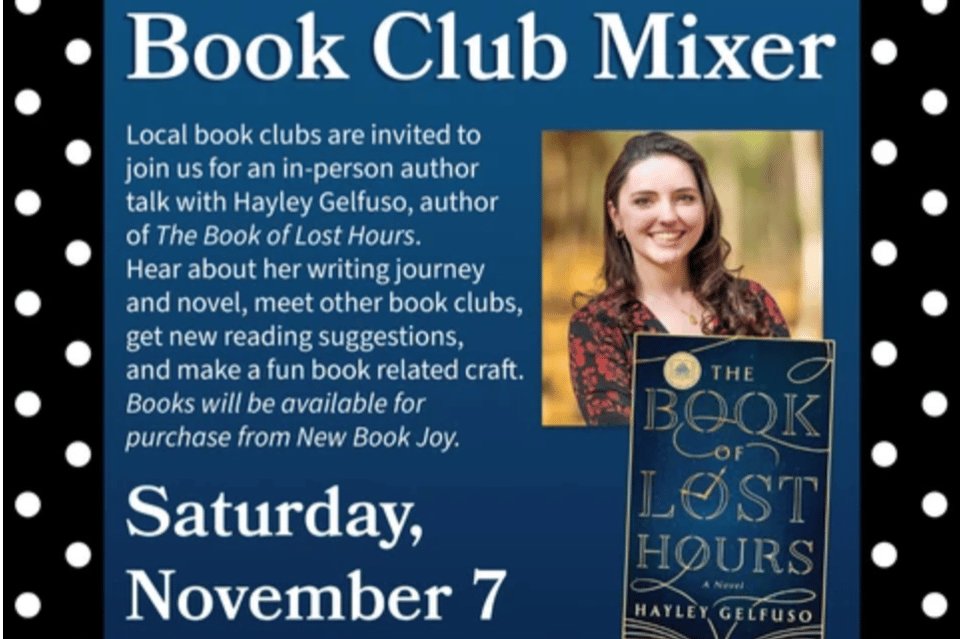 Cover of The Book of Lost Hurs and photo of author Haley Galfuso.