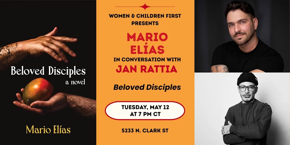 poster of Mario Elias event at Women & Children First