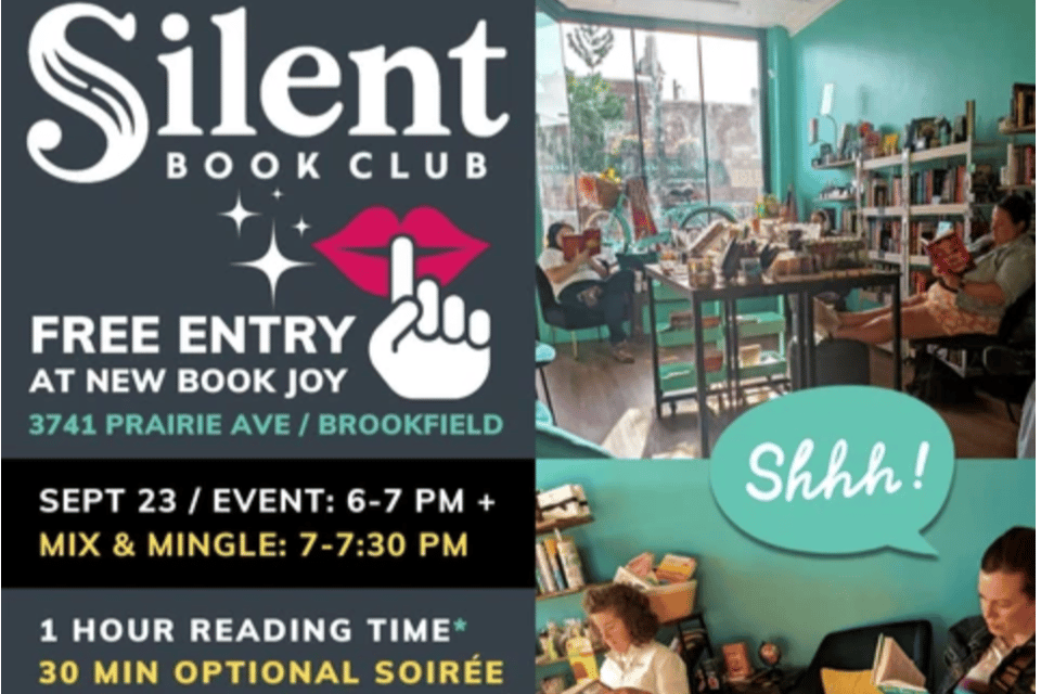Readers silently reading in book store