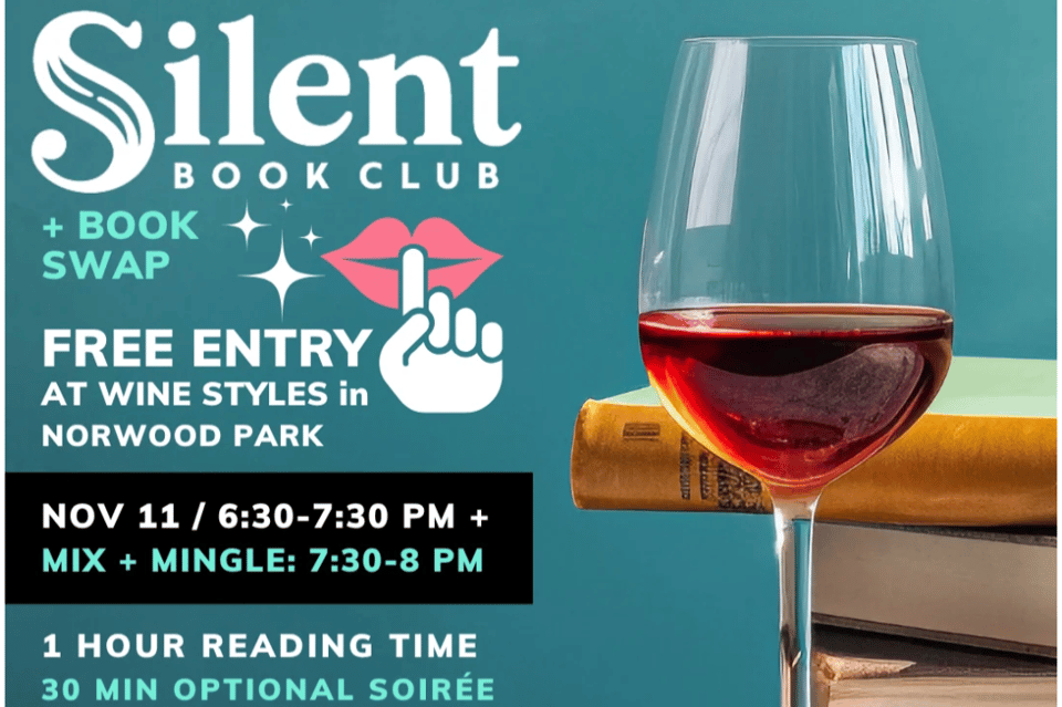 Wine glass with book graphic