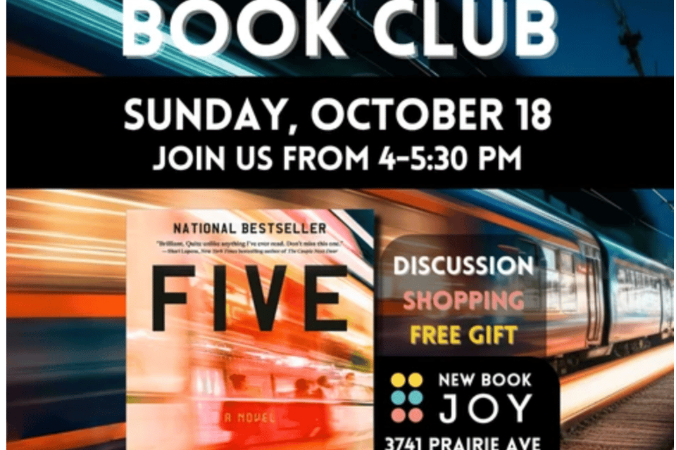 Book Cover:  Five with a speeding train graphic