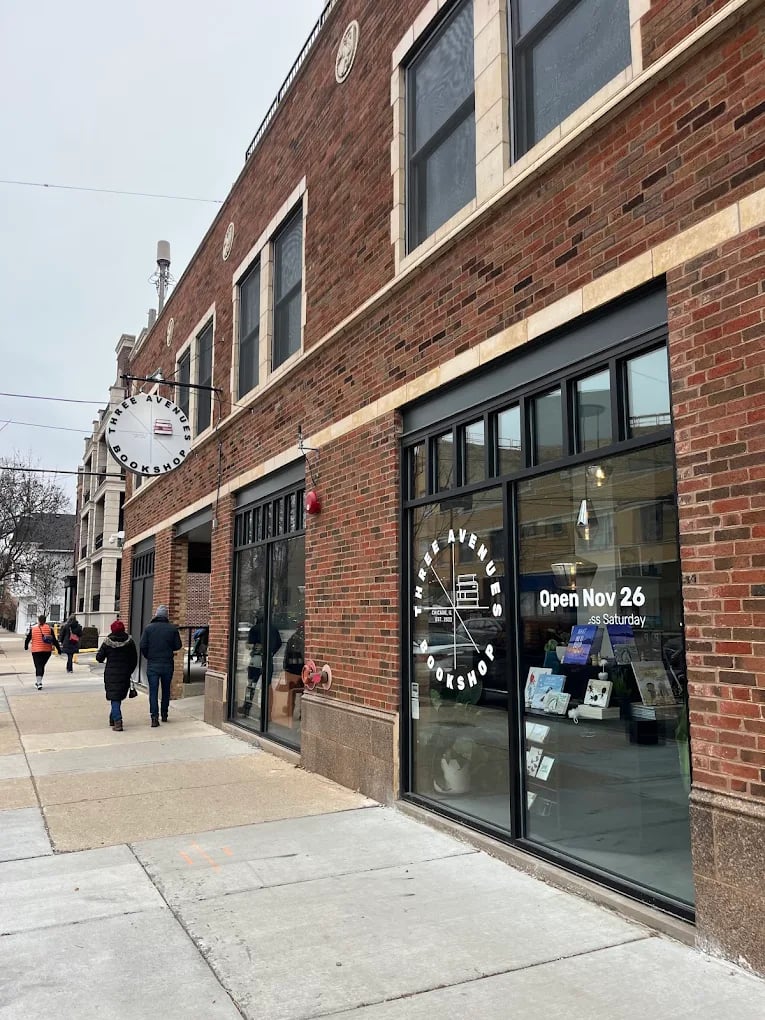 Front of Three Avenue Bookshop on Southport Avenue