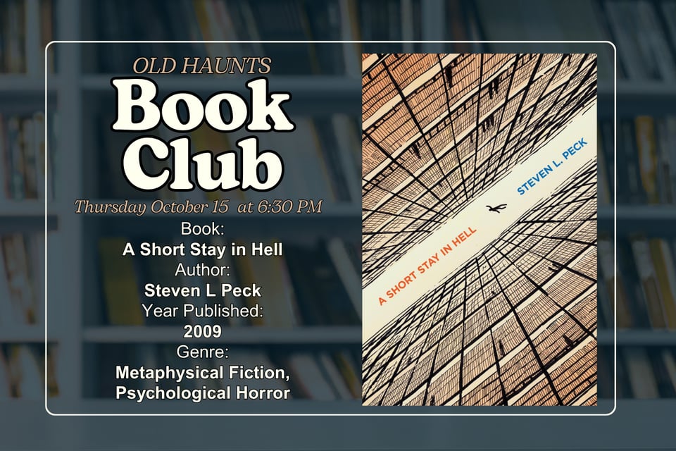 Book cover and event details