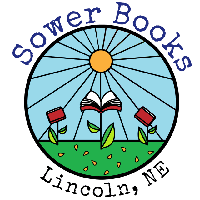 Logo of Sower books featuring a sun and seedling books